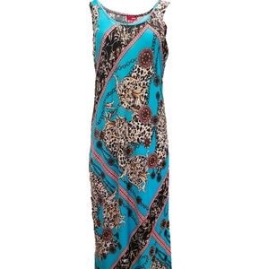 NWOT BONGO • Turquoise Print Maxi Dress